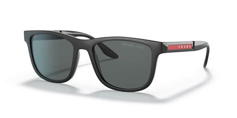 Prada PS 04XS Black Rubber/Black/Dark Grey Polarized One Size